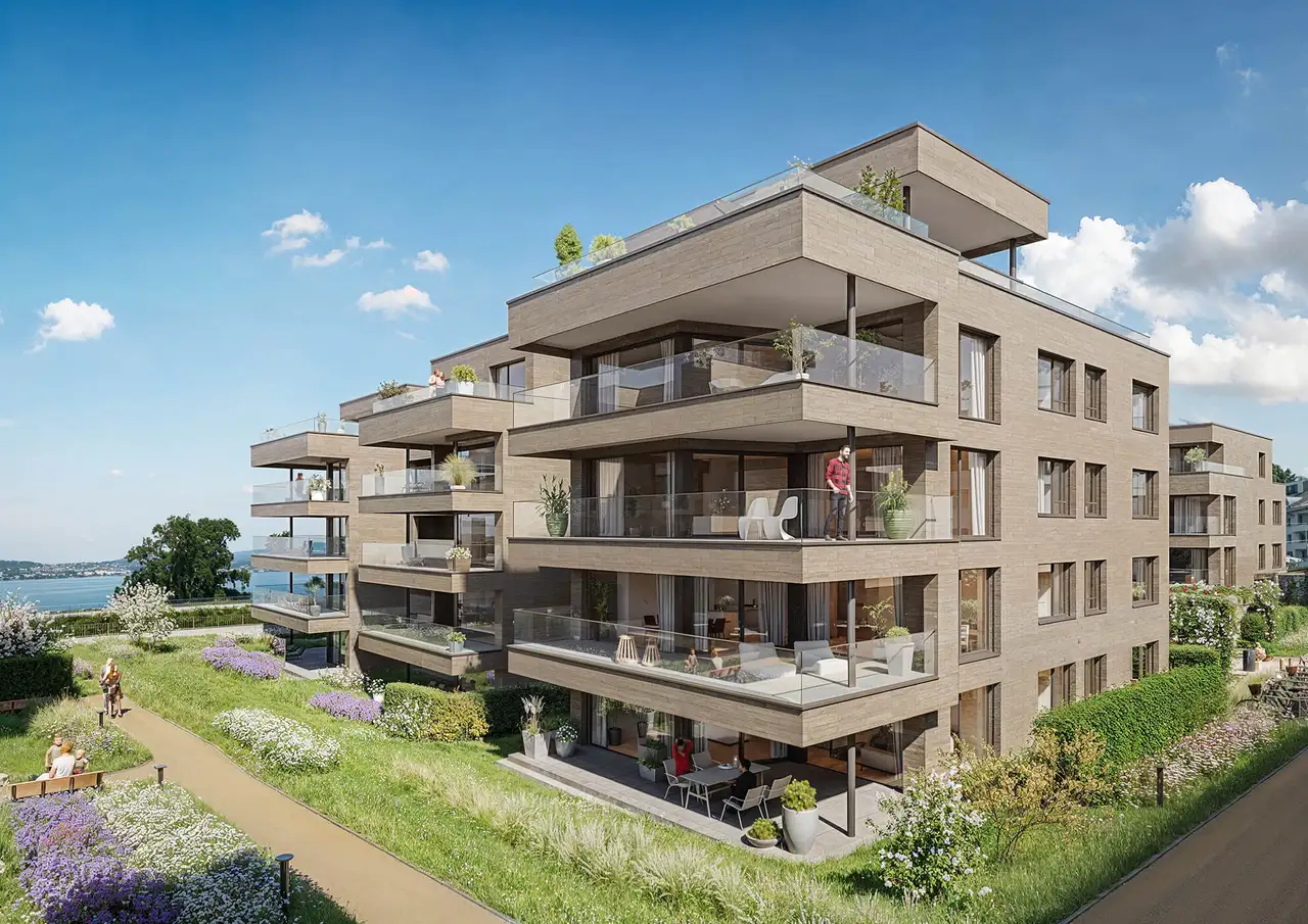 Visualization of the new Parco Lago leasehold development in Altendorf, Schwyz