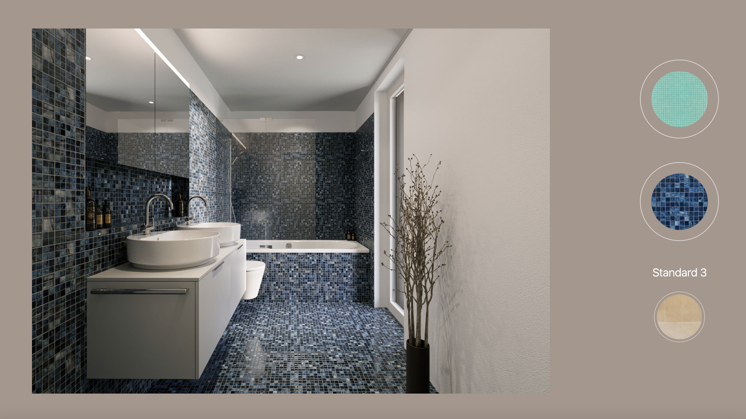 Badezimmer-Designlinien der neuen Wohnungsüberbauung Circle Seven