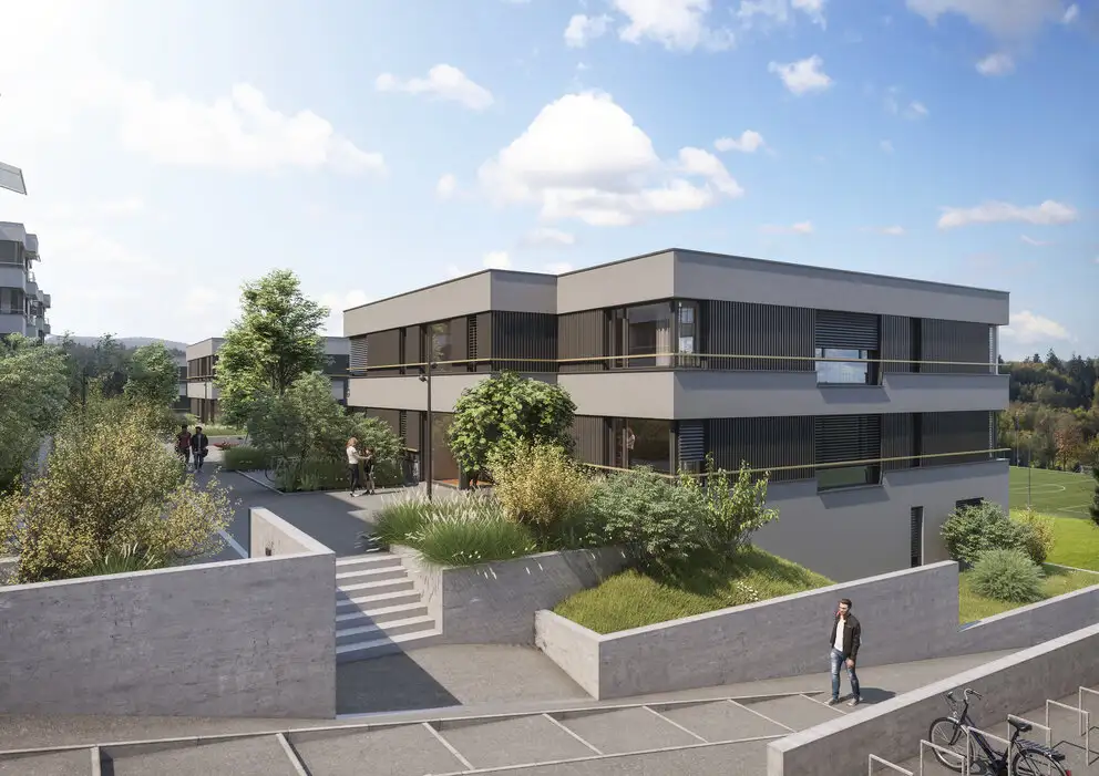 Exemple de façade ventilée dans le nouveau projet Leandro à Uitikon, Zurich